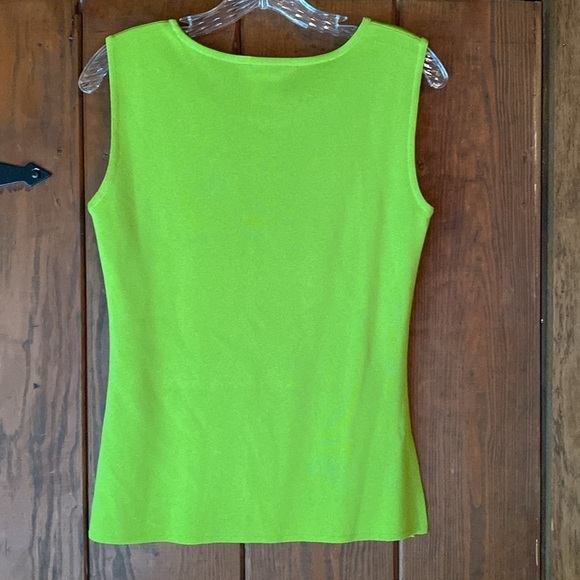 Misook Petite Lime Green Sleeveless Classic Knit Tank Top Size XXS - Picture 6 of 7